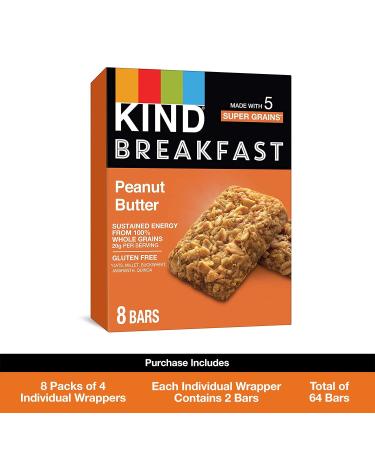 KIND Breakfast Bars Peanut Butter Gluten Free 1.76oz 32 Count - Pack of 1 - Buy Online on GoSupps.com