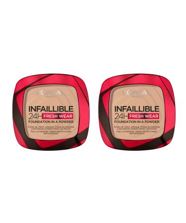 L'Or al Paris - Infallible - Set of 2 Infallible Long-Lasting Powder Foundation - 130 Skin Beige