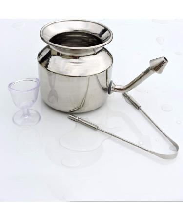 Ancient Impex Personal Cleaning Kit | Stainless Steel Neti Pot Tongue Cleaner & Eye Wash Cup - International Shipping Available - Buy Online on GoSupps.com