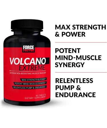 Volcano Extreme 2-Pack: Pre Workout Nitric Oxide Booster with Creatine, L-Citrulline, and Huperzine A for Better Muscle Pumps - Force Factor - 180 Tablets x 2 - Buy Online on GoSupps.com
