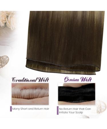 LAAVOO Virgin Hair Extensions - Brown Ombre Balayage 45cm - Real Hair Tress #4/7/80 - 25g Quality - Buy Online on GoSupps.com