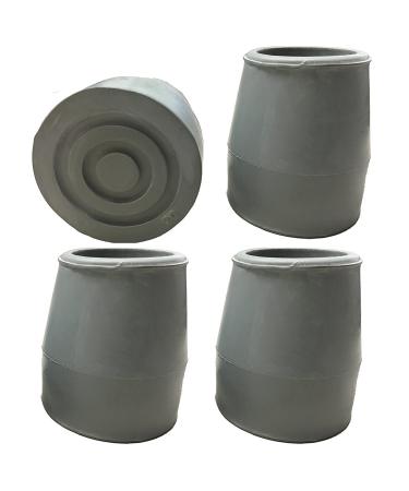 Replacement Walker/Commode Tips, 1 inch / 2.5 cm Diameter (Gray, Set of 4) Grey 1 Inch