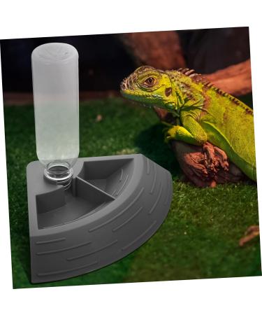 BELLIFFY Turtle Drinker Auto Feeder Reptile Food Bowl Automatic Reptile Feeder Automatic Waterer Pet Plastic 17.00X17.00X3.50CM Grey - Buy Online on GoSupps.com