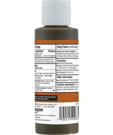Amazon Basics 10% Povidone Iodine Solution 4 fl oz - First Aid Antiseptic | 1-Pack - Buy Online on GoSupps.com