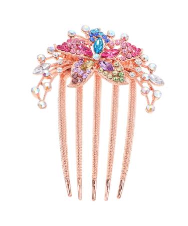 Beatifufu Rhinestone Hair Accessories Hairpin Hair Accessories for Women Wedding Hair Comb Rhinestone Hair Comb Hair Comb Clips Women Hair Accessories Women Headdress Flower Hair Comb
