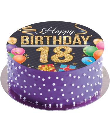 Dekora Happy 18 Birthday Wafer Disc for Cake Edible Cake Topper for Birthday Cake Round 20 CM - Buy Online on GoSupps.com