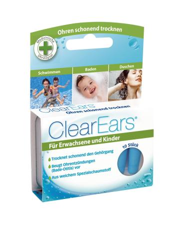 ClearEars Earplugs for water removal against water in the ear sucks the water out of the ears 10 pieces