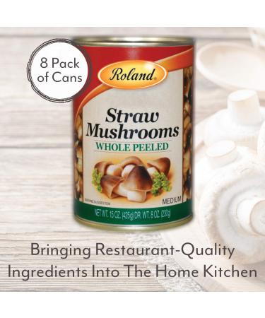 Roland Foods Peeled Straw Mushrooms 15oz Can - Specialty Imported Food (8 Pack) - Buy Online on GoSupps.com