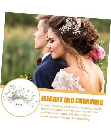 Didiseaon Bridal Hair Comb Hair Comb Bridal Side Comb Hair Jewels for Women Wedding Headpiece Floral Decorations Hair Accessories for Women Wedding Tiara Alloy Hair up Bride Leaf - Buy Online on GoSupps.com
