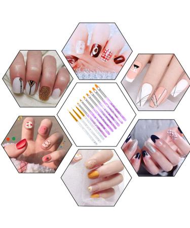 10-Piece UV Gel Nail Brush Set - Professional Acrylic Painting Pens for Nail Art & Design - Buy Online on GoSupps.com