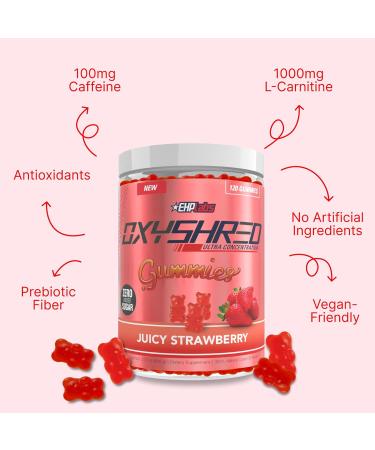 EHP Labs Pre Workout OxyShred Gummies - Strawberry - 60 Servings - Buy Online on GoSupps.com