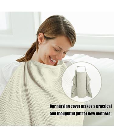 Soft & Breathable Cotton Breastfeeding Cover - Khaki | Nursing Essentials for New Moms - Buy Online on GoSupps.com