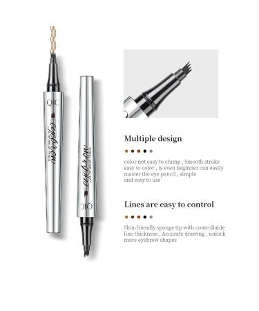 Microblading Eyebrow Pen - 3D Waterproof Natural Brows | 4-Tipped Precision Brow Pen for All-Day Wear (Light Brown) - Shop Internationally - Buy Online on GoSupps.com