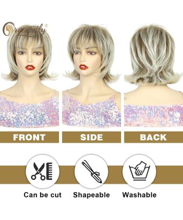 Creamily Pixie Cut Wig: Shaggy Layered Fluffy Brown Mixed Blonde 80s Mullet Rocker Wigs for Women - Buy Online on GoSupps.com