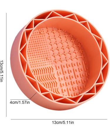 Silicone Makeup Cleaning Bowl | Multi-Purpose Bowl for Cleaning Makeup Brush - Soft Scrubber with High Elasticity for Eyeliner Brushes Cosmetic Sponge Blush Brush Neflum Orange1 - Buy Online on GoSupps.com