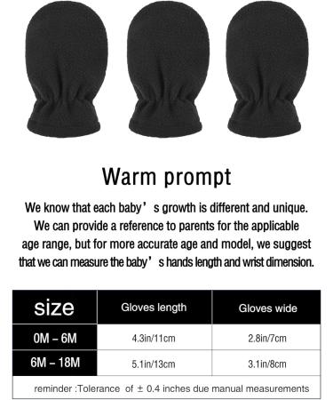 Boyiee 3 Pairs Baby Toddler Winter Mittens | Fleece Warm Kids Mittens 6-18 Months Black - Buy Online on GoSupps.com