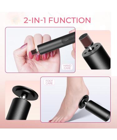 Ranrose Multifunction Electric Callus Remover - 2 in 1 Rechargeable Foot File with Nail Drill Bit & 6 Speeds | Professional Pedicure Tool for Smooth Feet - Black - Buy Online on GoSupps.com