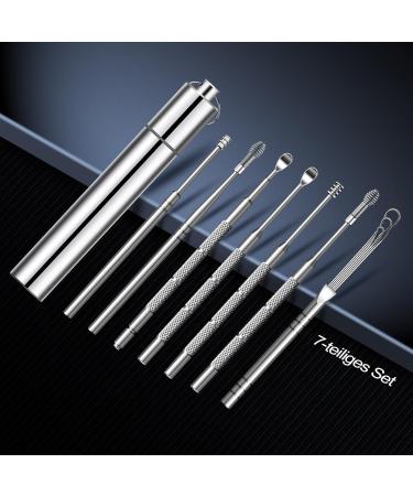 7-Piece Stainless Steel Ear Wax Remover Set | Portable Ear Cleaning Tools for Adults & Kids | Safe & Effective | International Shipping - Buy Online on GoSupps.com