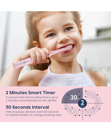 Seago Electric Toothbrush for Kids 3+ | Rechargeable Extra Soft Bristles 5 Cleaning Modes DIY Sticker - Light Pink - Buy Online on GoSupps.com