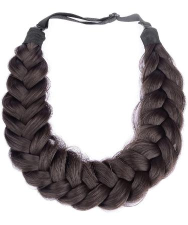 Gledola Messy Synthetic Hair Braided Headband Classic Chunky Wide Plaited Headband for Women Girl Beauty (Chocolate) - Buy Online on GoSupps.com