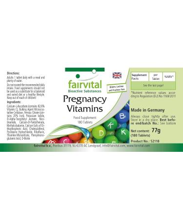 Fairvital Vitamins for Pregnant Women | 800 g Folic Acid - 180 Tablets for Healthy Pregnancy & Conception Support - Buy Online on GoSupps.com