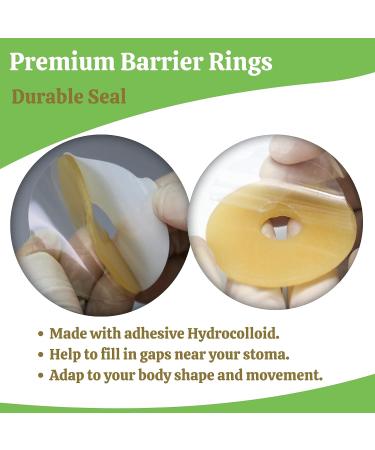 Elastic Moldable Ostomy Barrier Rings 2 (48mm) 4mm Thickness - Non-Leaking Seal, Sting-Free Hydrocolloid Skin Barrier Extender Ring for Colostomy Bags - 10 Pack - Buy Online on GoSupps.com