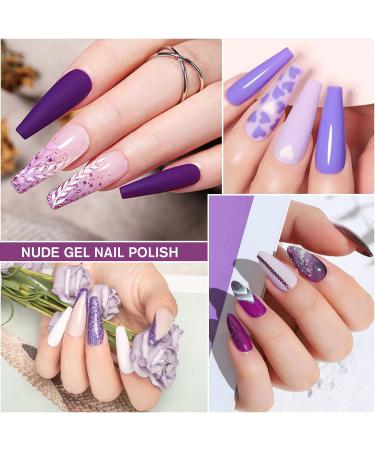 Shining She Nail Polishes Set - 6 Colors Purple Wisteria Rose Purple Polish - Soak-Off UV/LED Gel - Perfect Gift for Nail Art - 8ML - Buy Online on GoSupps.com
