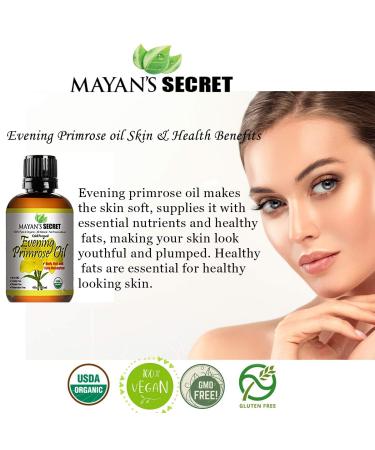 Buy USDA Certified Organic Evening Primrose Oil - Natural Unrefined & Cold Pressed Carrier Oil for Skin & Hair Rejuvenation - International Shipping - Buy Online on GoSupps.com