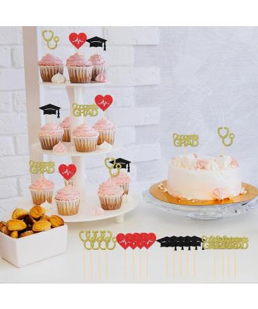 ShuanQ Congrats Doctor Cupcake Toppers - Doctor Graduation Party Decoration Cupcake Picks - Medical School Survivor Grad Theme Cupcake Decor - Buy Online on GoSupps.com