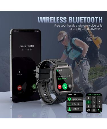 ZYCZWL Military Smart Watch for Men | Bluetooth Call | Tactical Outdoor Sports | 5ATM Waterproof | Fitness Tracker | Black - Buy Online on GoSupps.com