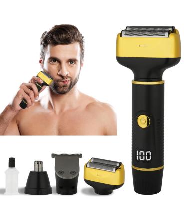 Electric Razor for Men Women 3 in 1 Travel Cordless Rechargeable Painless Foil Shaver with Led Display Waterproof Wet & Dry Body Razors for Face Nose Ear Hair (Black)