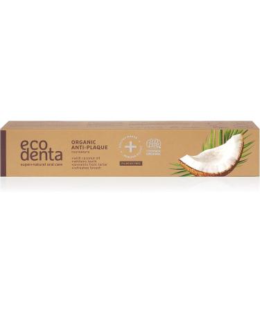 Ecodenta Fluoride-Free Anti-Plaque Toothpaste 75ml | Organic Toothpaste with Coconut Oil & Aloe Vera | Natural Ingredients & Peppermint Oil - Buy Online on GoSupps.com