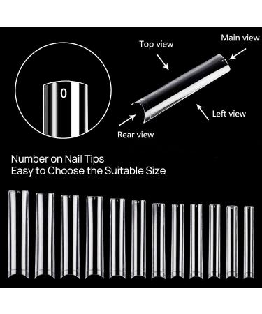 504Pcs XXL No C Curve Nail Tips Set for Acrylic Nails - Professional Straight Tapered Clear Tips for Salon and DIY Nail Art - Buy Online on GoSupps.com