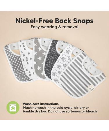 Keababies 8-Pack Organic Cotton Baby Bibs for Boys & Girls - Teething & Feeding Bibs for Infants & Toddlers (Grayscale) - Buy Online on GoSupps.com
