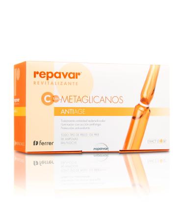 Repavar Revitalisant - S rum base de M taglycanes Anti- ge et Action Raffermissante - la Vitamine C - Une Peau Plus Jeune Raffermie et clatante - 30 ampoules de 1 ml