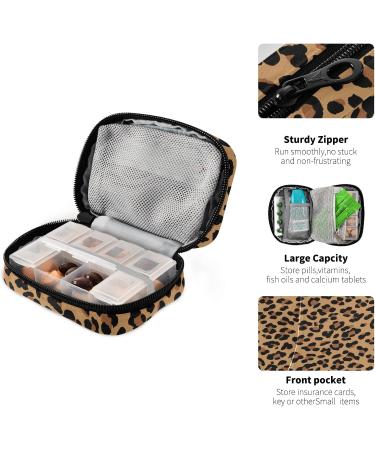 Xigua Leopard Travel Pill Organizer - Moisture Proof Pill Box for Vitamins Medication & Supplements - Ideal Daily Travel Case - Buy Online on GoSupps.com