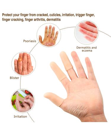 Frienda Gel Finger Protector - 30-Piece Silicone Finger Cots for Cracking, Trigger Finger Support (Apricot) - Buy Online on GoSupps.com