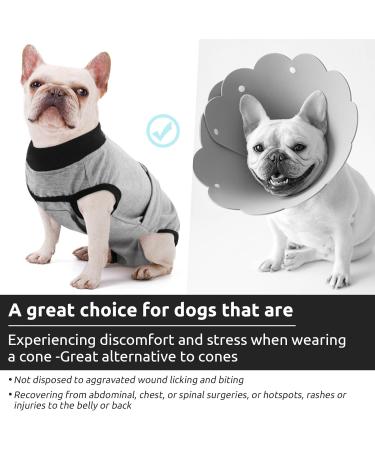 Convinite Recovery Suit for Dogs - Breathable Wound Protection Post-Castration - XXL Gray - Adjustable Neck Rope & Push Button Design - Buy Online on GoSupps.com