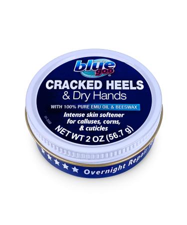 Blue Goo Cracked Heels & Dry Hands Intense Skin Softener - for Calluses  Corns & Elbow Dryness Relief  Fast- Penetrating Hydrating Moisturizer  Made w/ 100% Pure Emu Oil & Beeswax  2 oz (1 Pack) 2 Ounce (Pack of 1)