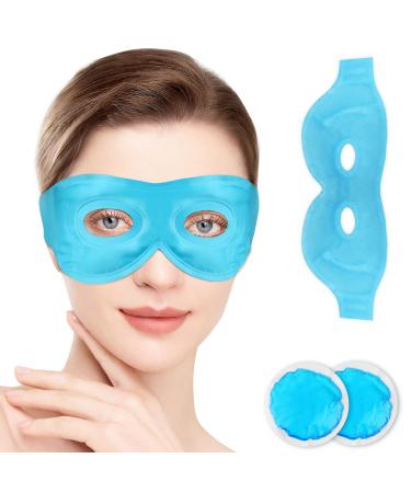 DUKUSEEK Cooling Eye Mask for Puffy Eyes Reusable Gel Eye Mask W/Hot Cold Therapy for Migraine Headache Dark Circles Dry Eyes Swollen Eyes Sinus Pain Ice Eye Mask