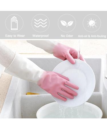 4 Pairs Reusable Dishwashing Gloves Waterproof Long Rubber Gloves Cleaning Gloves Household Non-Slip Kitchen Gloves Dish Gloves Dish Washing Gloves for Kitchen Bathroom Gardening - Buy Online on GoSupps.com