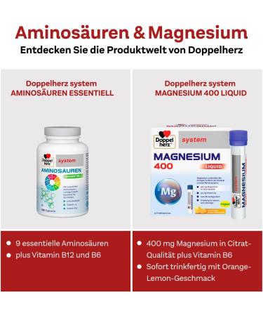 Doppelherz System Amino Acids Essential Plus Vitamin B6 & B12 for Metabolism 120 Capsules - International Shipping Available - Buy Online on GoSupps.com
