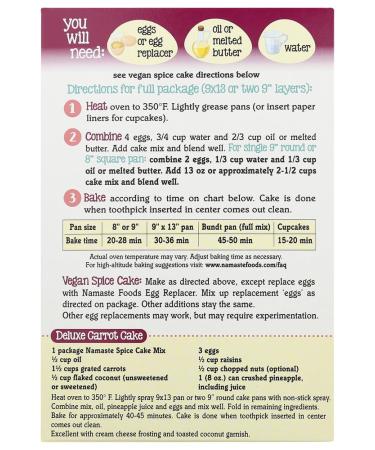 Namaste Foods Gluten Free Spice Cake Mix - 26 Oz - Buy Online on GoSupps.com