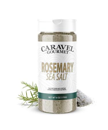 ROSEMARY SEA SALT SHAKER - All Natural Gourmet Sea Salts by Caravel Gourmet ROSEMARY 6 Ounce (Pack of 1)