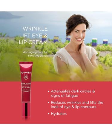 APIVITA Wine Elixir Wrinkle Lift Eye & Lip Cream 0.54 oz | Anti-Aging Treatment for Wrinkles and Dark Circles - Buy Online on GoSupps.com