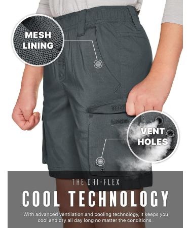 CQR Kids Youth Pull on Cargo Shorts - Outdoor Hiking Shorts - Driflex Charcoal Large - Buy Online on GoSupps.com