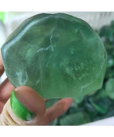 Crystal Rough Natural Green Fluorite Quartz Crystal Stone Rock Rough Polished Gravel Specimen Natural Crystals Decoration - (Size: 80-120g) - Buy Online on GoSupps.com