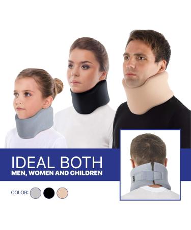 Toros Group Adjustable Ruff Neck Support Tie - Soft 100% Cotton Cervical Relief for Spine Muscle & Joint Pressure - Large Gray 12cm - Buy Online on GoSupps.com