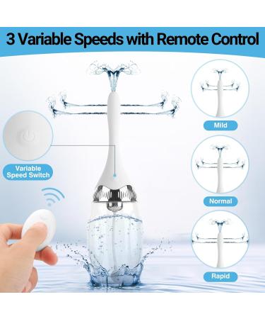 Electric Enema & Vaginal Douche Kit by Tilcare - 3 Speed Settings & Remote Control - Colon Cleanse for Women & Men - Soft Silicone Enema Bulb Cleaner - Includes 15 Gloves & Towel - Buy Online on GoSupps.com