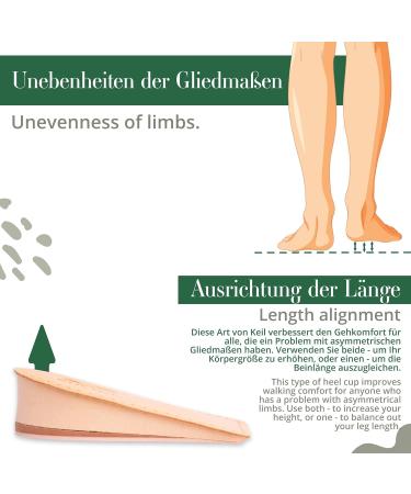 Buy Sulpo Heel Increase Inserts - Orthopedic Wedge 30mm for Height Boost | Leather Heel Pillows & Insoles for Comfort | Ideal for Heel Spur Relief (Size S 35-37) - Buy Online on GoSupps.com